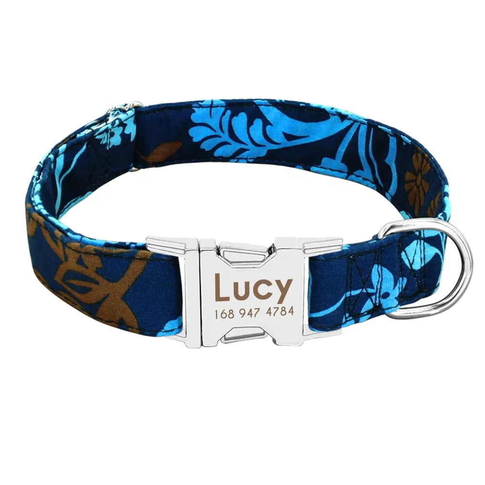 Personalized Nylon Collars With ID Nameplate