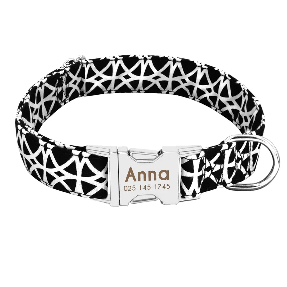 Customizable Nylon Collars With ID Tags