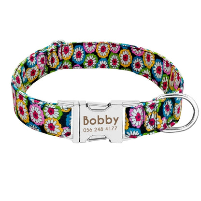 Personalized Nylon Collars With ID Nameplate