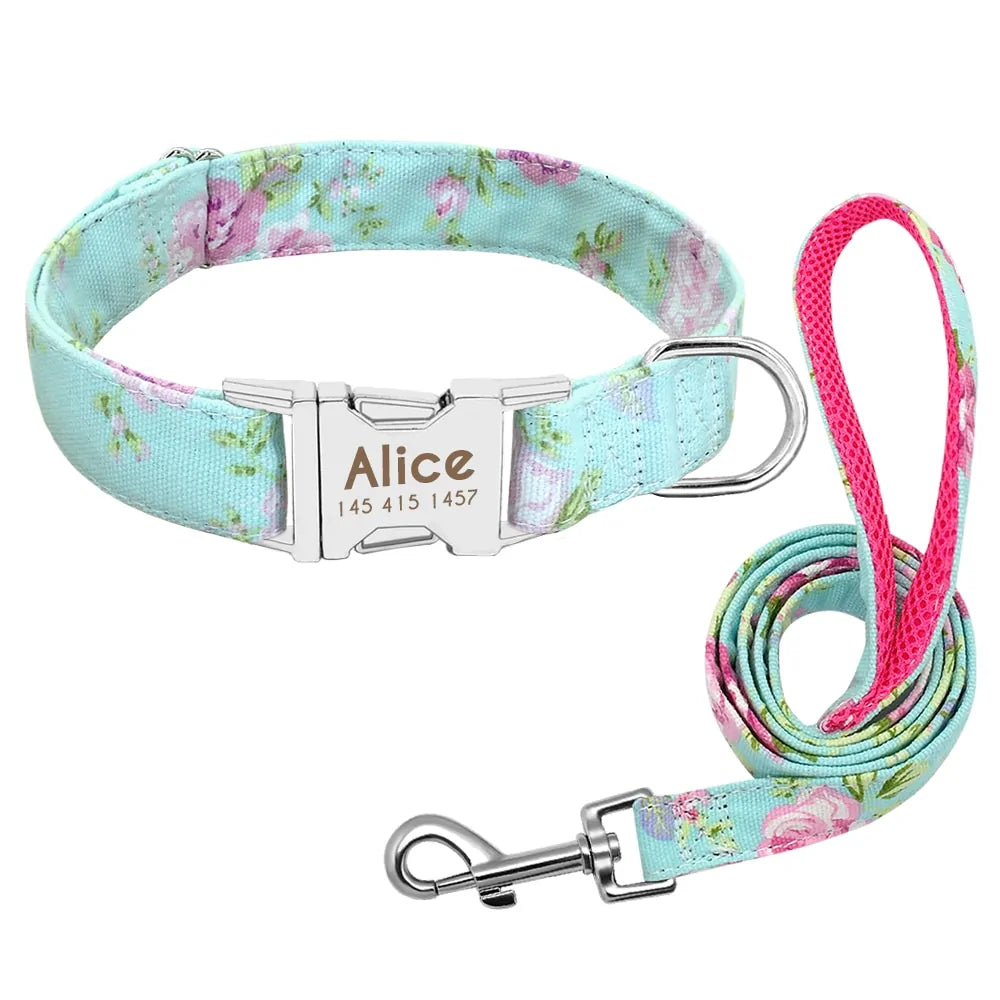 Personalized Nylon Collars With ID Nameplate