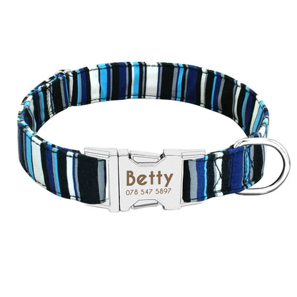 Personalized Nylon Collars With ID Nameplate